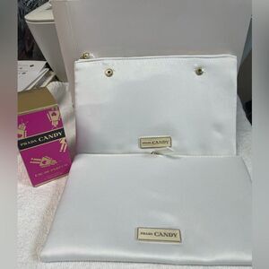 New Prada White & Gold Cosmetic/ Travel Case
